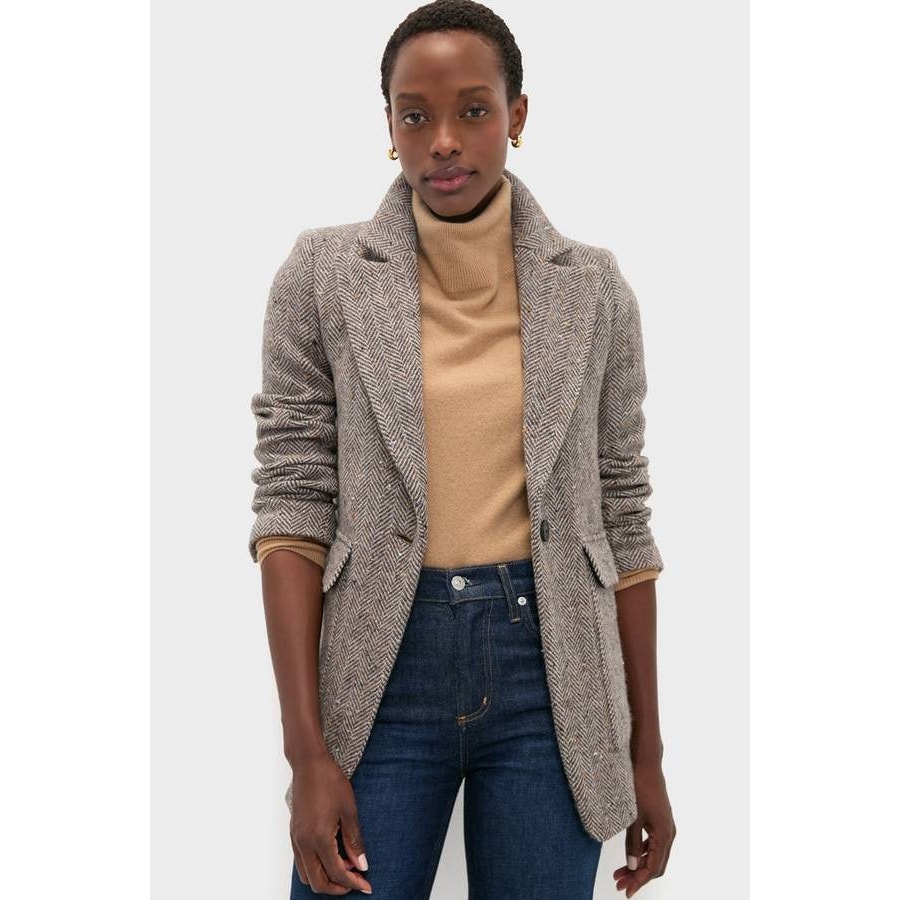 Vanessa Bruno Floea Notch Collar Blazer In Marron Chine Fr 40 Us 6